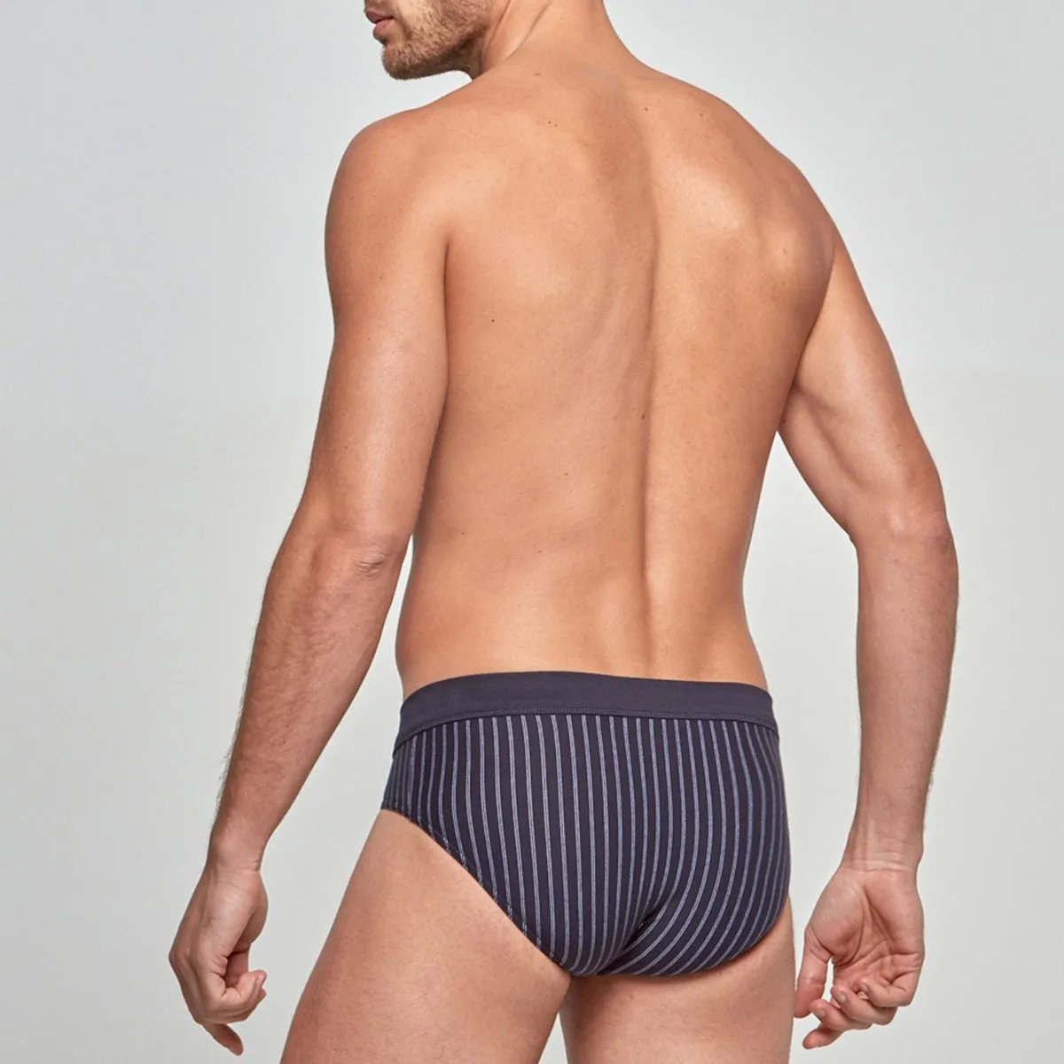 Slip en coton stretch homme Essentials bleu rayé par Impetus