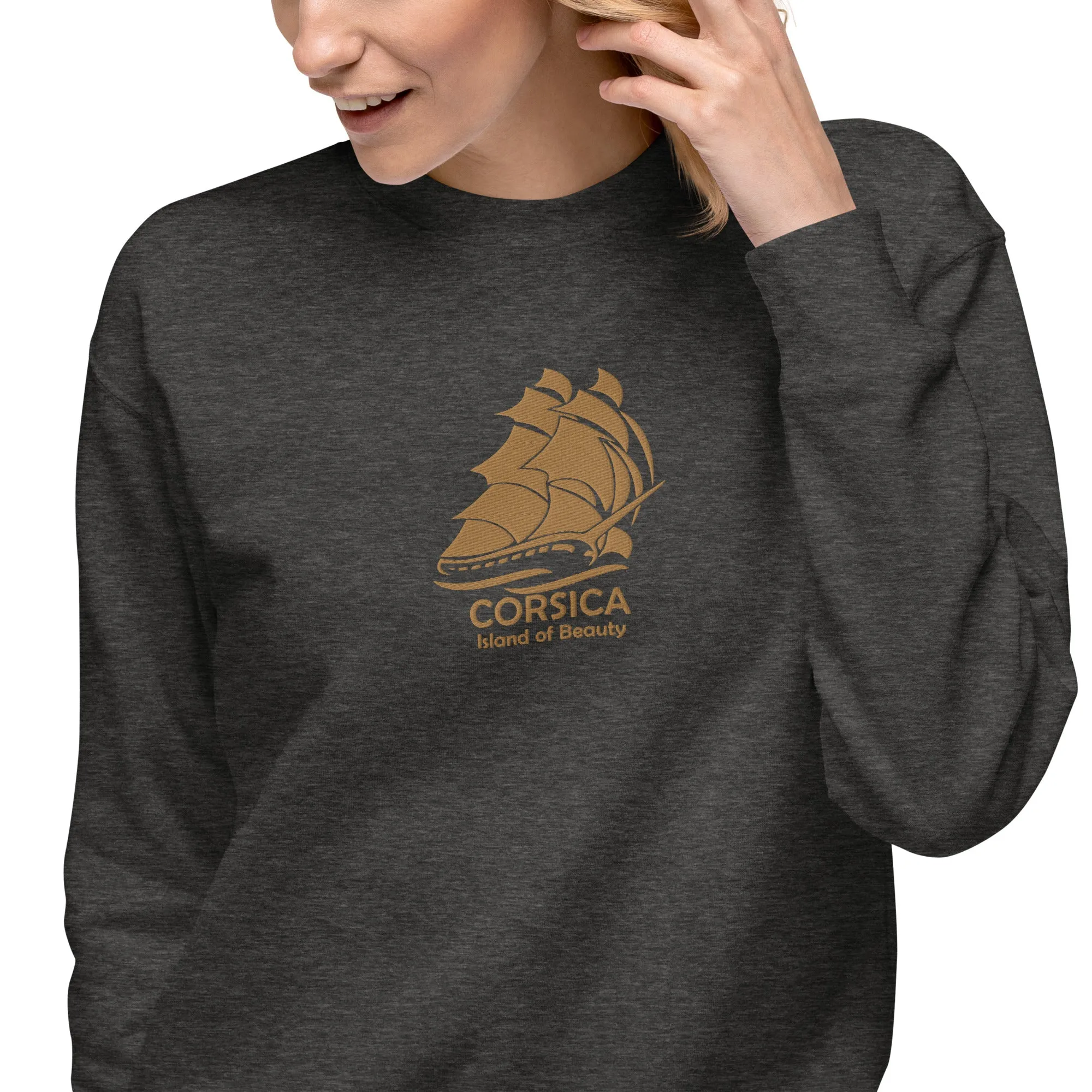 Sweatshirt premium Brodé Corsica Island Beauty