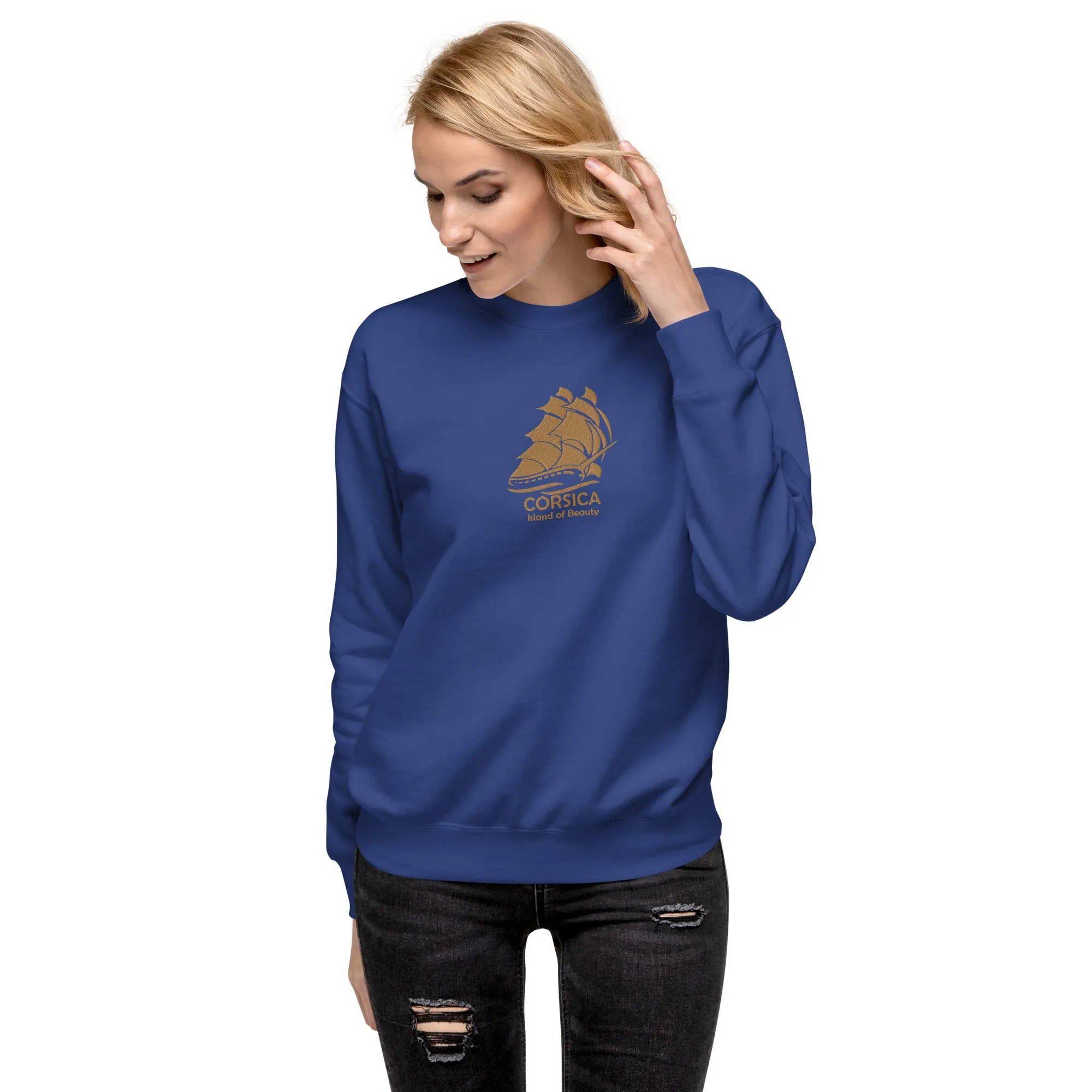 Sweatshirt premium Brodé Corsica Island Beauty
