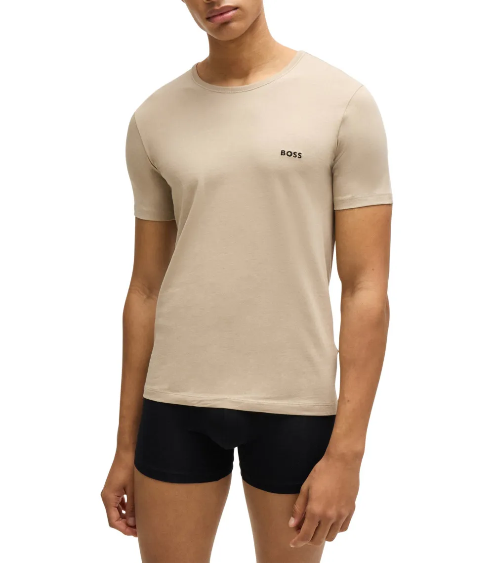 T-shirt Boss coton avec manches courtes et col rond multicolore