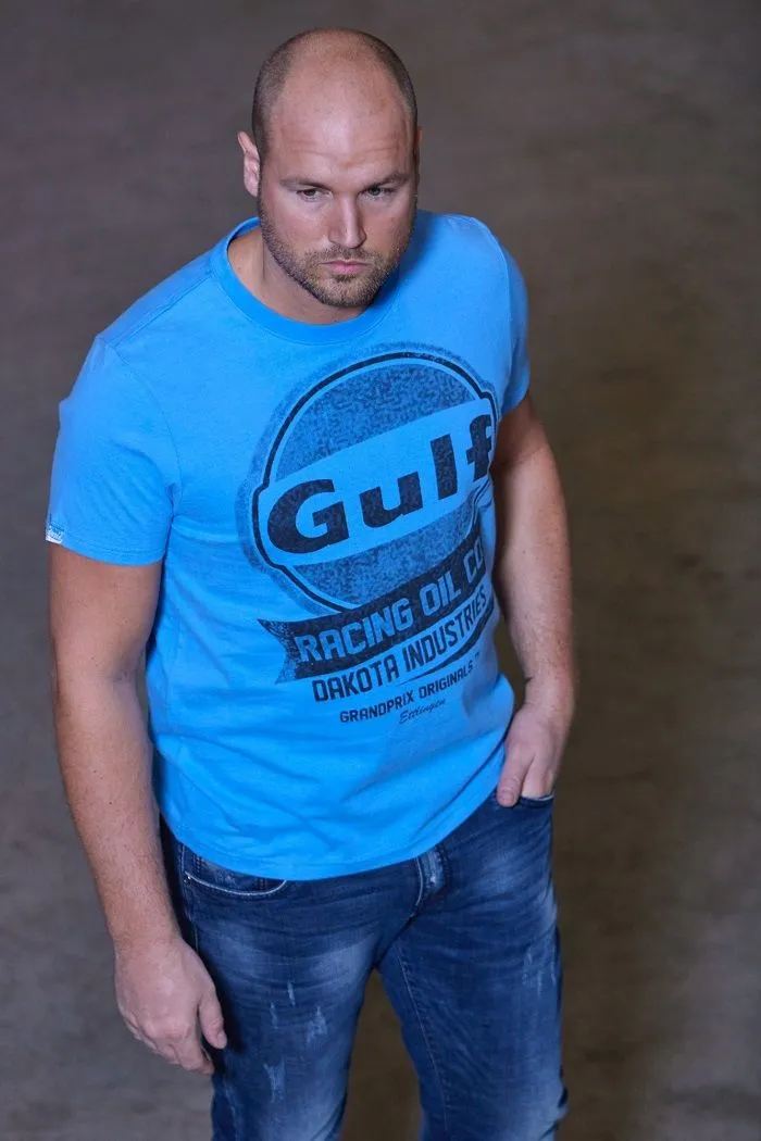 T-shirt GULF Oil Racing bleu clair pour homme