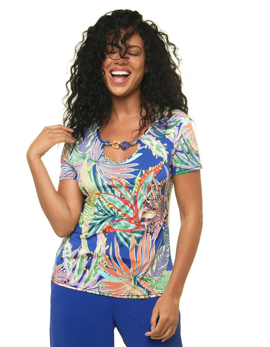 T-shirt imprimé bleu 