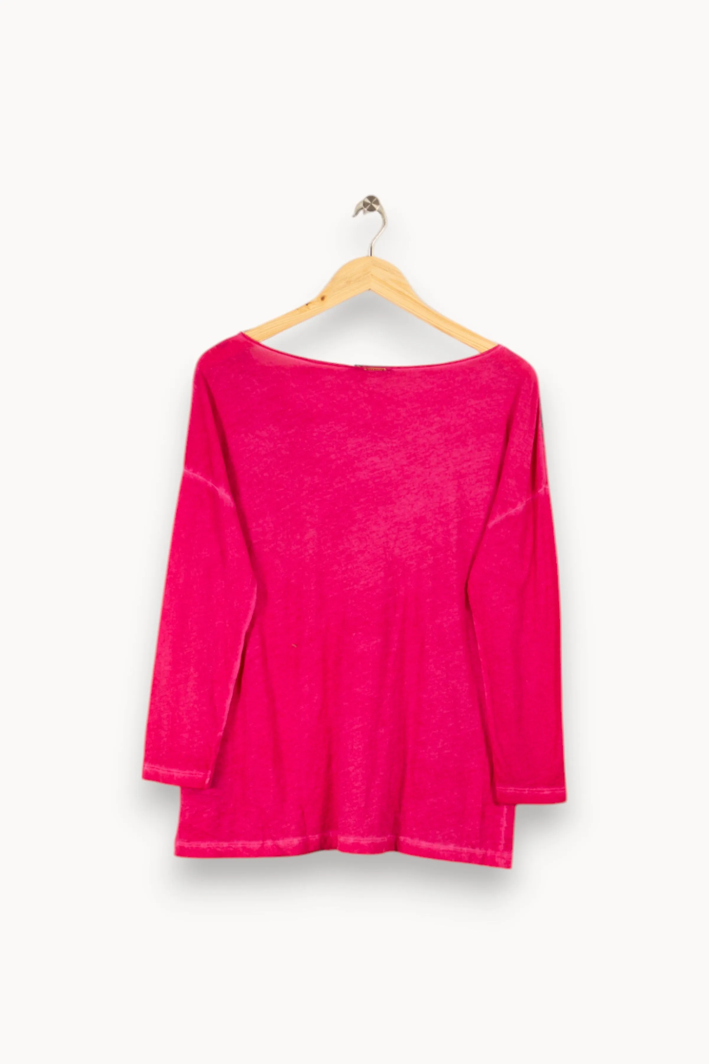 T-shirt manches longues rose à motifs - Taille L/40