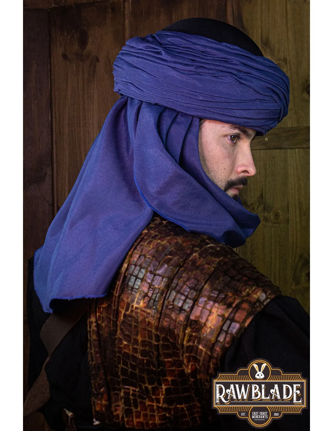 Turban Arabe Azraq - Noir et Bleu ⚔️ Boutique Épées