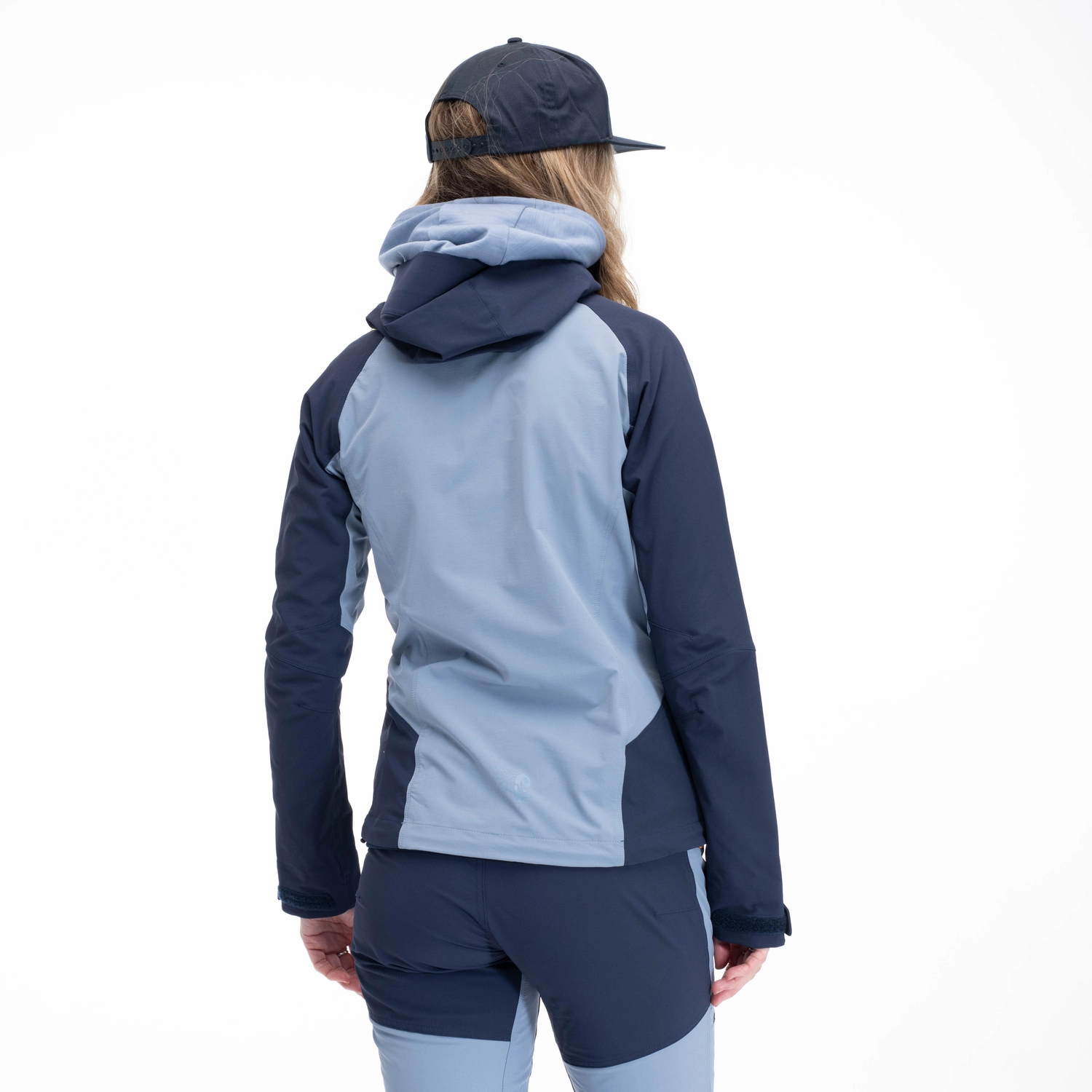 Veste Bergans Femme Cecilie Mountain Softshell Navy Blue/ Misty Blue Sky