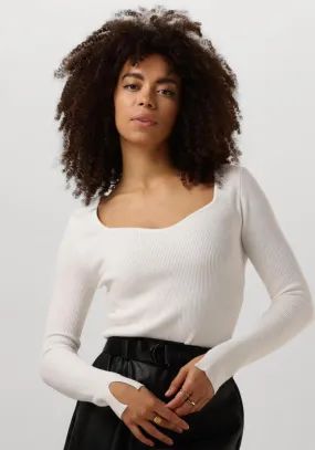ydence longsleeves knitted top chiara en beige